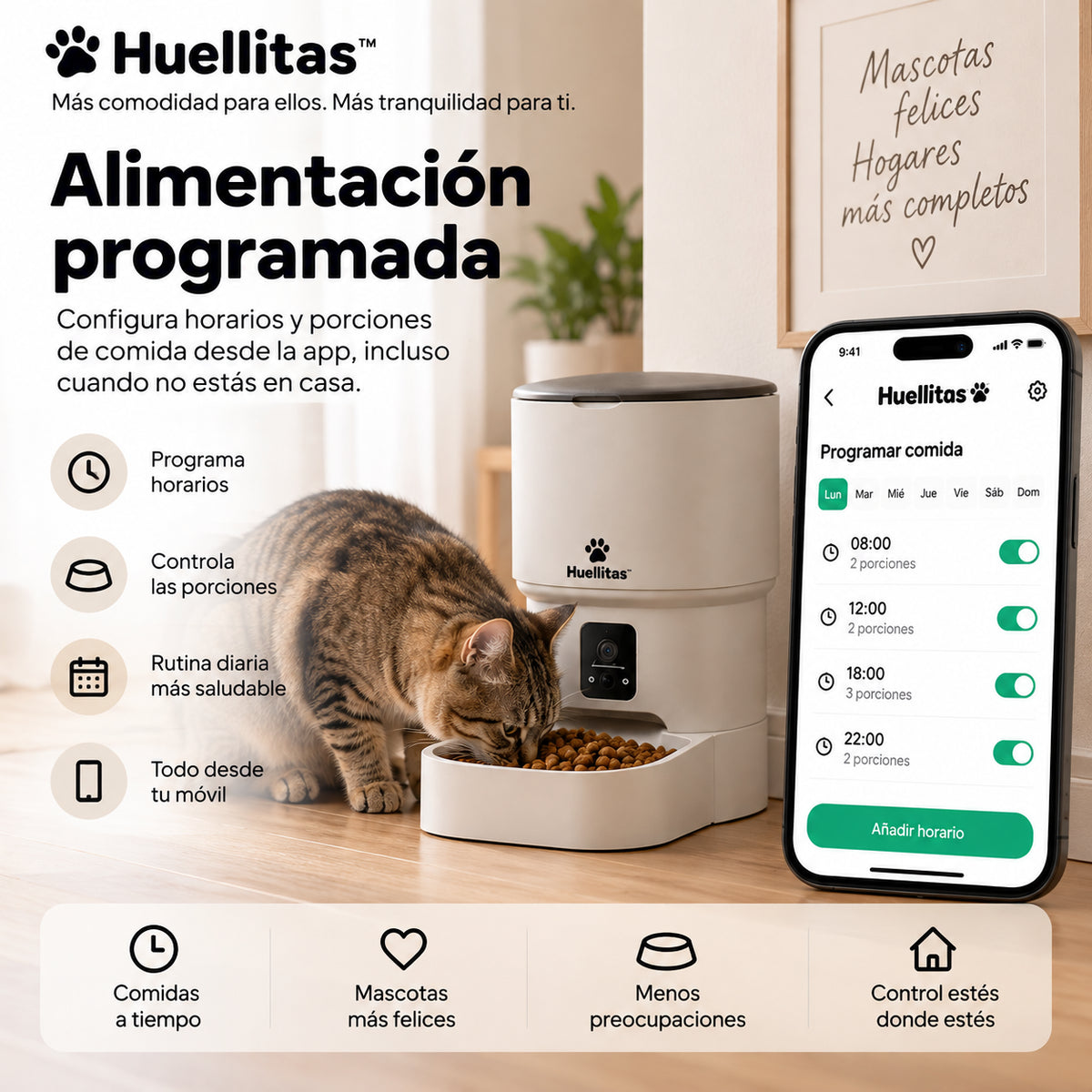 Pack Huellitas™ — Comedero Inteligente 4L con Cámara + Fuente de Agua 3L